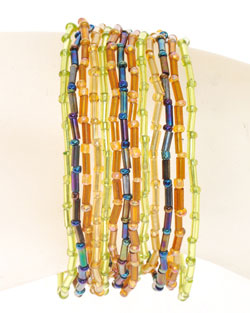 BRACCIALE PERLINE 13 FILI TUBE STRIPE