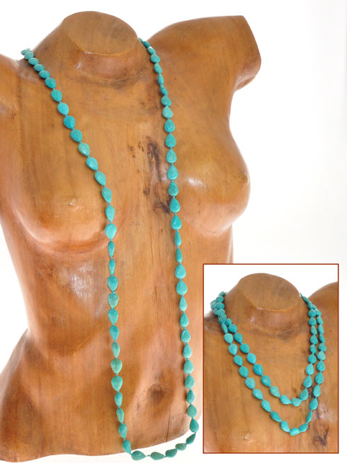 COLLANA TURCHESE EXTRALONG PERLE MEDIE - Image 4