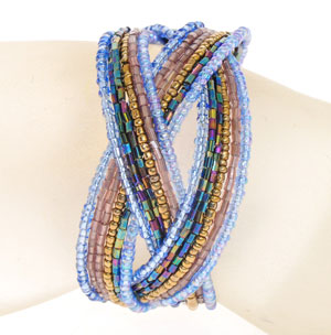 BRACCIALI DOPPIA TRECCIA 18 FILI PERLINE - Image 3