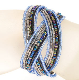 BRACCIALI DOPPIA TRECCIA 18 FILI PERLINE - Image 4