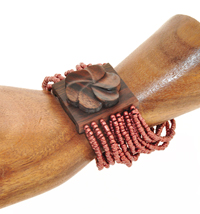 BRACCIALI 14 LINE BUCKLE WOOD FLOWER