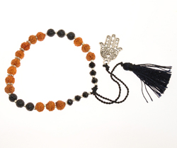 BRACCIALI TASSEL FATIMA CRYSTAL RUDRASKA COMB. LAVA MOTIF