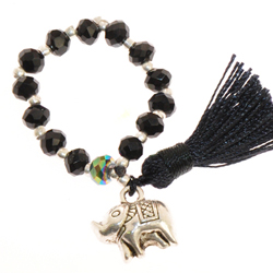 ANELLI ELASTICO TASSEL KRISTAL ELEFANTE SMALL COLORE ARGENTO