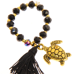 ANELLI ELASTICO TASSEL KRISTAL TARTARUGA SMALL COLORE ORO