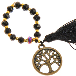 ANELLI ELASTICO TASSEL KRISTAL TREE OF LIFE COLORE ORO