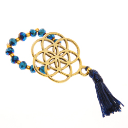 ANELLI ELASTICO TASSEL MANDALA COLORE ORO