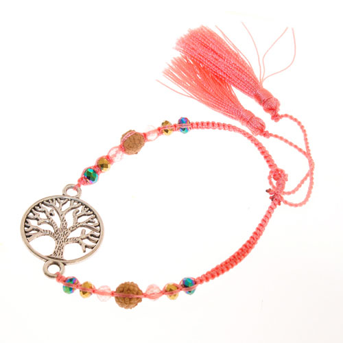 BRACCIALI MORBIDI TASSEL TREE OF LIFE CIRCLE COLORE ARGENTO - Image 2