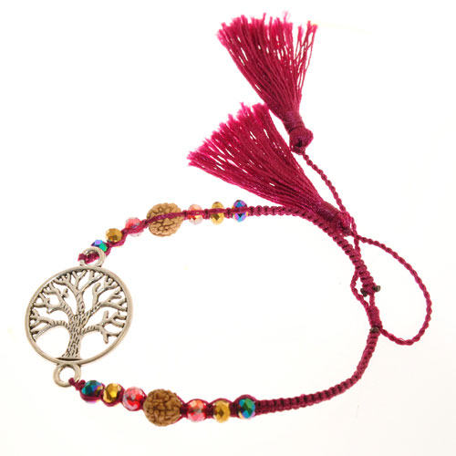 BRACCIALI MORBIDI TASSEL TREE OF LIFE CIRCLE COLORE ARGENTO - Image 5