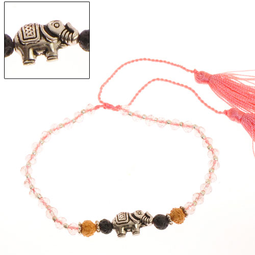 BRACCIALI TASSEL ELEFANT GANITRI LAVA SILVER - Image 2