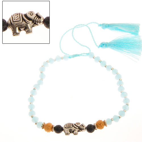 BRACCIALI TASSEL ELEFANT GANITRI LAVA SILVER - Image 3