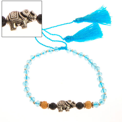 BRACCIALI TASSEL ELEFANT GANITRI LAVA SILVER - Image 4