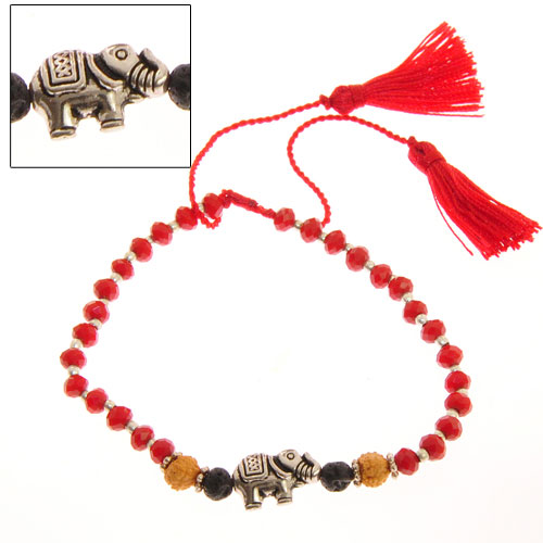 BRACCIALI TASSEL ELEFANT GANITRI LAVA SILVER - Image 5