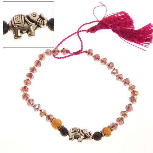 BRACCIALI TASSEL ELEFANT GANITRI LAVA SILVER - Image 6