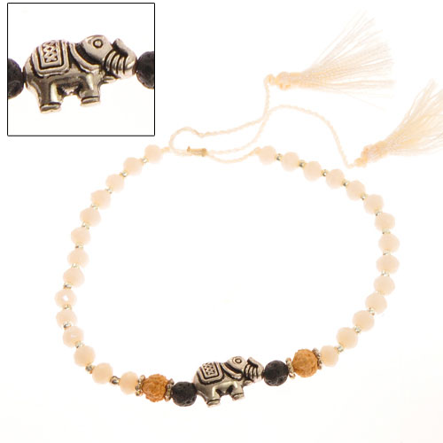 BRACCIALI TASSEL ELEFANT GANITRI LAVA SILVER - Image 7