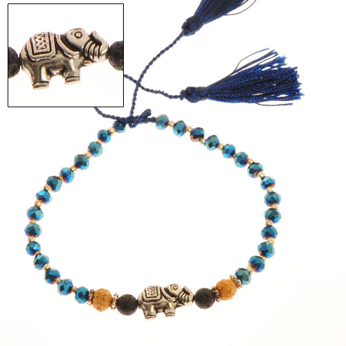 BRACCIALI TASSEL ELEFANT GANITRI LAVA SILVER - Image 10