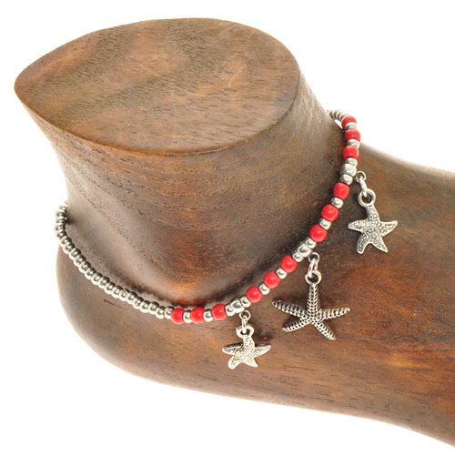 CAVIGLIERE SILVER PLATED CON CORDINO CERATO E PENDENTI STELLE MARINE - Image 10