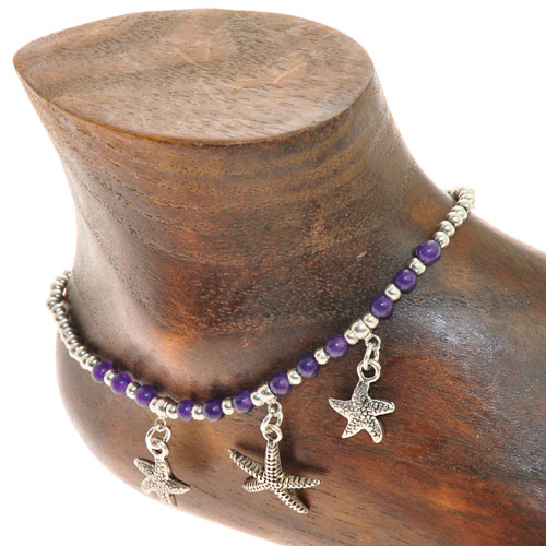 CAVIGLIERE SILVER PLATED CON CORDINO CERATO E PENDENTI STELLE MARINE - Image 11