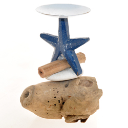 PORTACANDELE COMB LEGNO MOTIF STELLA MARINA