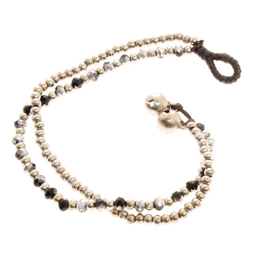 BRACCIALI 2 LINES COMB CRYSTAL W/BUTTON SILVER - Image 5