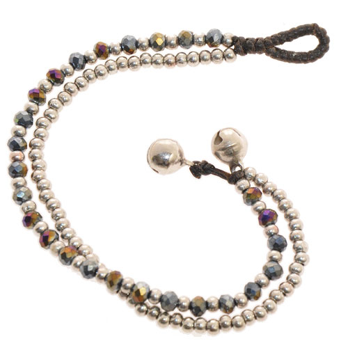 BRACCIALI 2 LINES COMB CRYSTAL W/BUTTON SILVER - Image 7