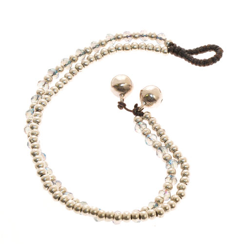 BRACCIALI 2 LINES COMB CRYSTAL W/BUTTON SILVER - Image 8