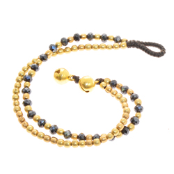 BRACCIALI 2 LINES COMB CRYSTAL W/BUTTON GOLD