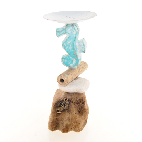 PORTACANDELE COMB LEGNO MOTIF CAVALLUCCIO MARINO - Image 2