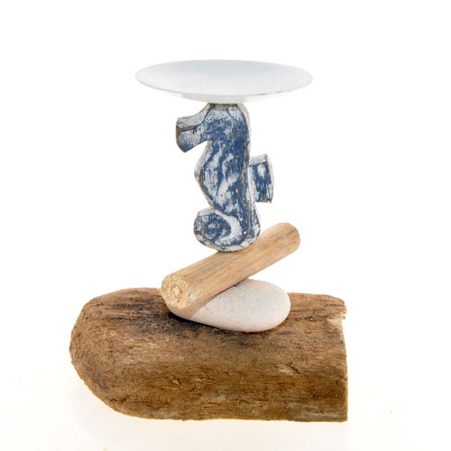 PORTACANDELE COMB LEGNO MOTIF CAVALLUCCIO MARINO - Image 3