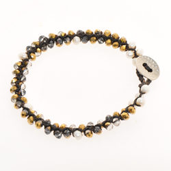 BRACCIALI 2 LINES CRYSTAL OVAL BUTTON