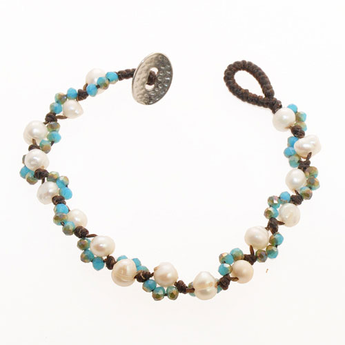 BRACCIALI CRYSTAL COMB PEARL OVAL BUTTON - Image 4