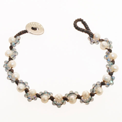 BRACCIALI CRYSTAL COMB PEARL OVAL BUTTON - Image 8