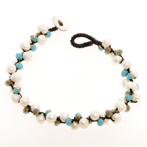 BRACCIALI 3 LINES CRYSTAL COMB PEARL OVAL BUTTON - Image 4