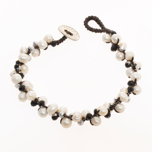 BRACCIALI 3 LINES CRYSTAL COMB PEARL OVAL BUTTON - Image 6