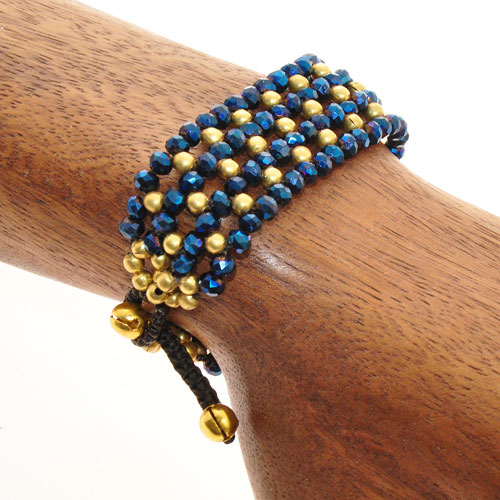 BRACCIALI 6 LINES CRYSTAL INDIA COMB WITH BUTTON - Image 2