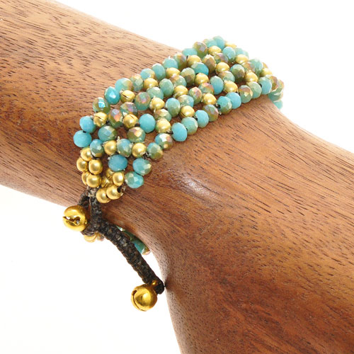 BRACCIALI 6 LINES CRYSTAL INDIA COMB WITH BUTTON - Image 3