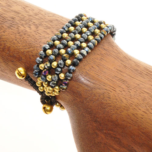 BRACCIALI 6 LINES CRYSTAL INDIA COMB WITH BUTTON - Image 6