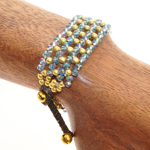 BRACCIALI 6 LINES CRYSTAL INDIA COMB WITH BUTTON - Image 7