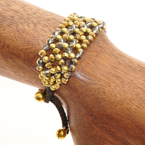 BRACCIALI 6 LINES CRYSTAL INDIA COMB WITH BUTTON - Image 8