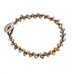 BRACCIALI 3 LINES CRYSTAL OVAL BUTTON