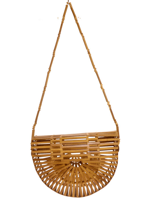 BORSA LONG HANDLE BATANGAN MEZZALUNA BAMBOE 28X18X8 CM - Image 2