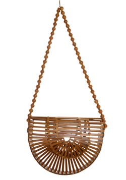 BORSA LONG HANDLE BALL MEZZALUNA BAMBOE 28X18X8 CM