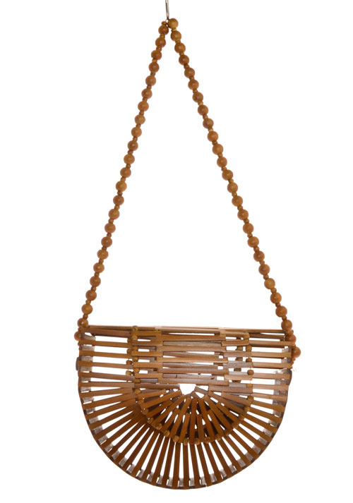 BORSA LONG HANDLE BALL MEZZALUNA BAMBOE 28X18X8 CM - Image 3