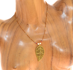 COLLANE TASSEL SEMPLICE MGB 15/O COMB PENDENT FOGLIE ORO