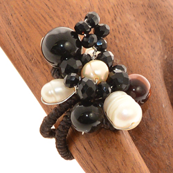 ANELLI THAI RIGIDI PERLE DI FIUME PIETRE E CRISTAL