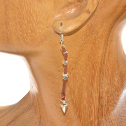 ORECCHINI BOHEMIAN PIETRE E PERLE BRONZO