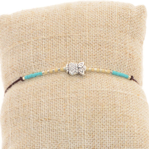 BRACCIALI 1 FILO MIUKI CON PENDENTE GUFO - Image 2