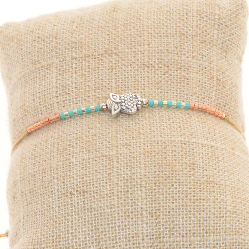 BRACCIALI 1 FILO MIUKI CON PENDENTE GUFO - Image 5