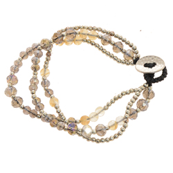 BRACCIALI 3 LINES CRYSTAL  COMB PIETRA CON BUTTON