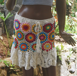 GONNA IN COTONE AD UNICINETTO BOLA BOLA QUADRATO MOTIVI MISTI