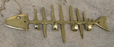 APPENDINO IN OTTONE LISCA DI PESCE CON 4 GANCI